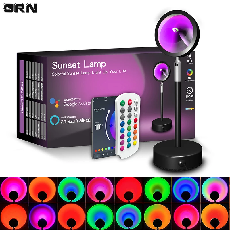 Smart LED Sunset Lamp Colorful - Smart Home Room 评论和价格