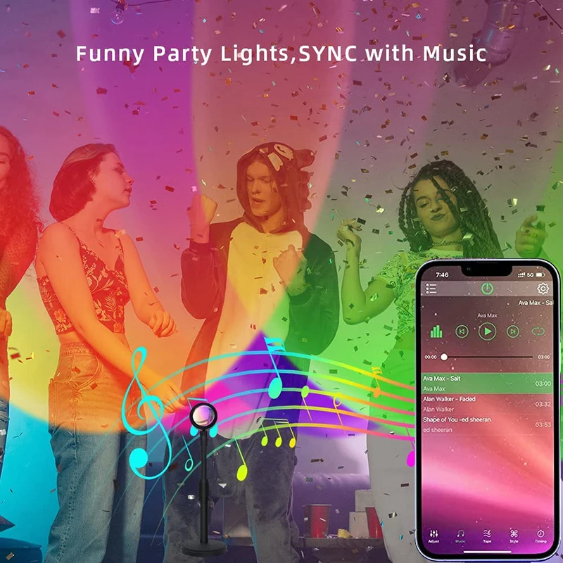 Smart LED Sunset Lamp Colorful - Smart Home Room 评论和价格
