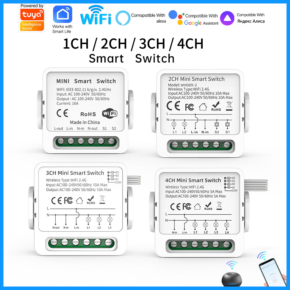 Tuya WiFi Smart Switch 1/2/3/4 - Tuya Smart Switch 评论和价格
