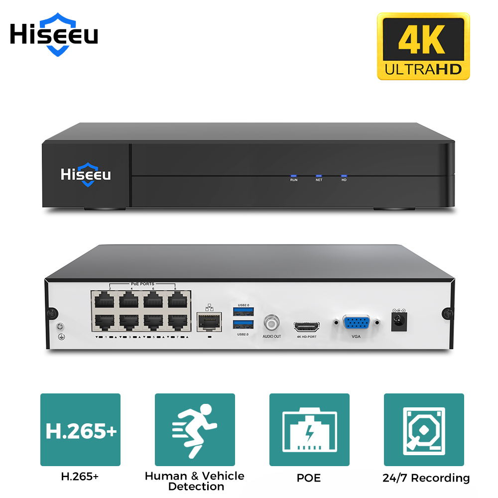 Hiseeu 8CH 4K PoE NVR Network  - Security Ip Camera 评论和价格