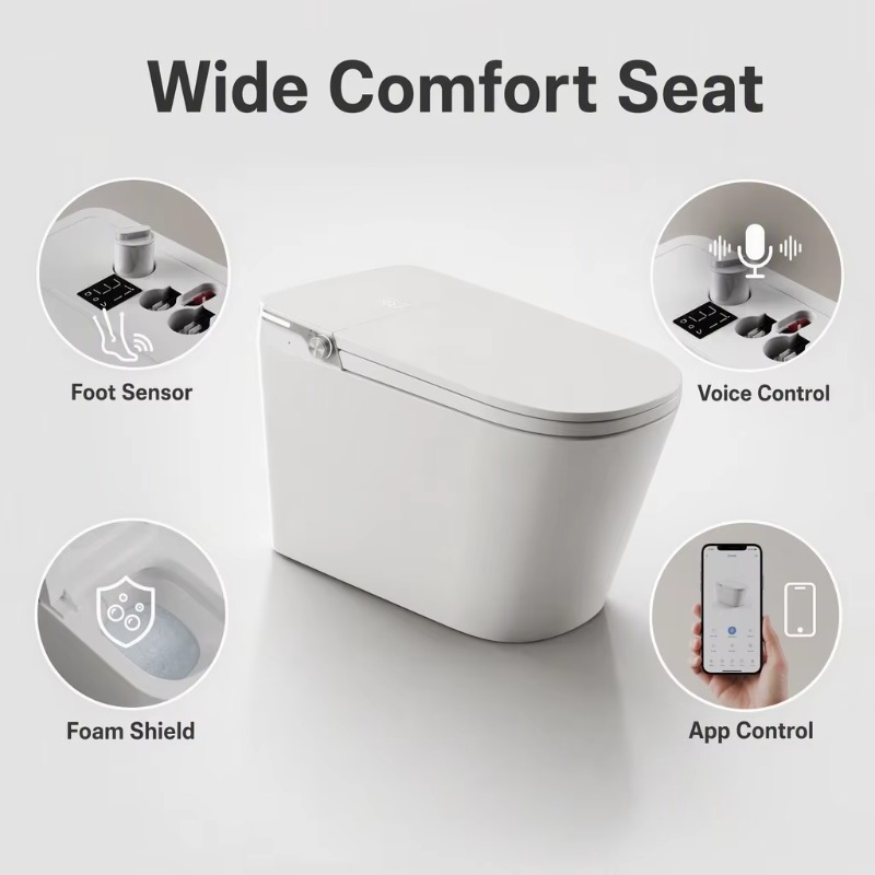 White Smart Toilet Square Bowl - Smart Home Hotel 评论和价格