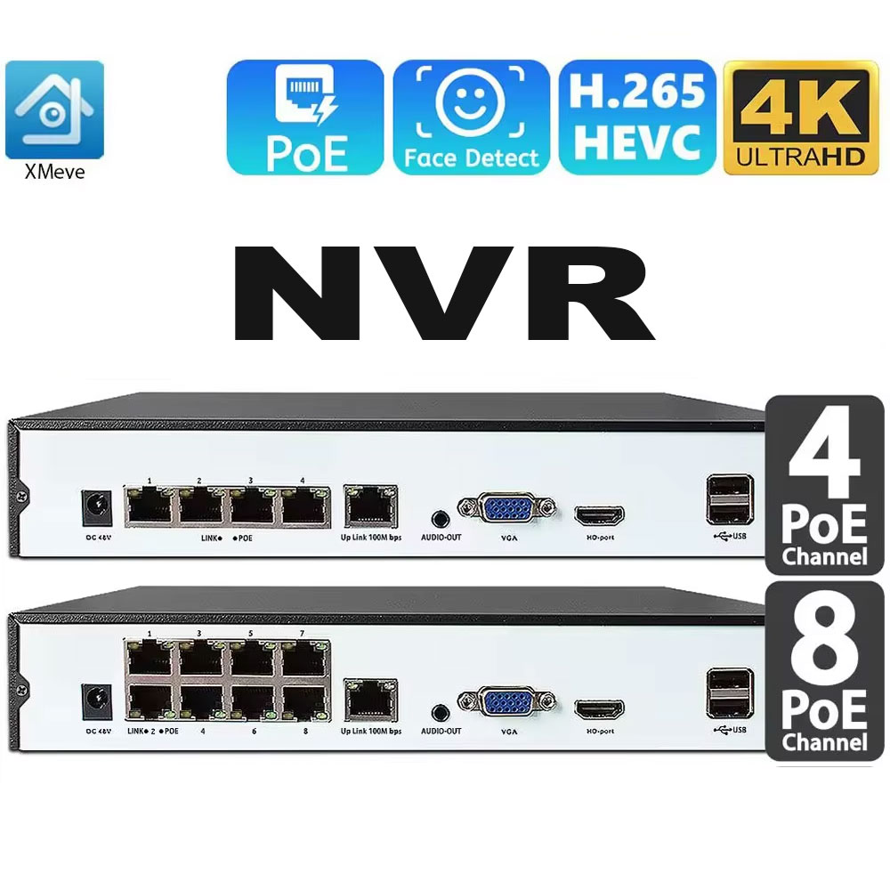 4CH 8CH 48v POE 4K NVR Onvif H - Security Ip Camera 评论和价格