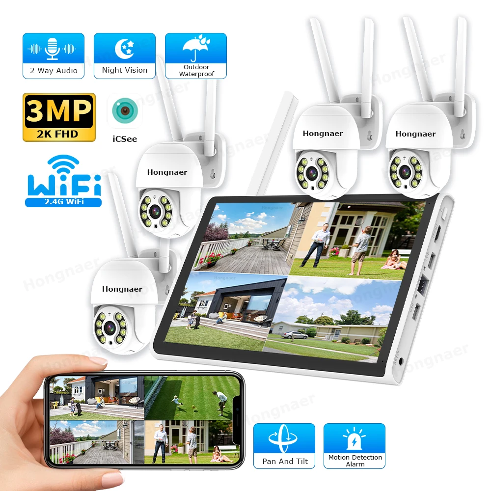 2026 Hongnaer 3MP 4 Channel Wi - Security Ip Camera 评论和价格