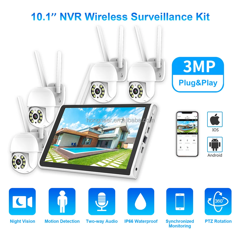 2026 Hongnaer 3MP 4 Channel Wi - Security Ip Camera 评论和价格
