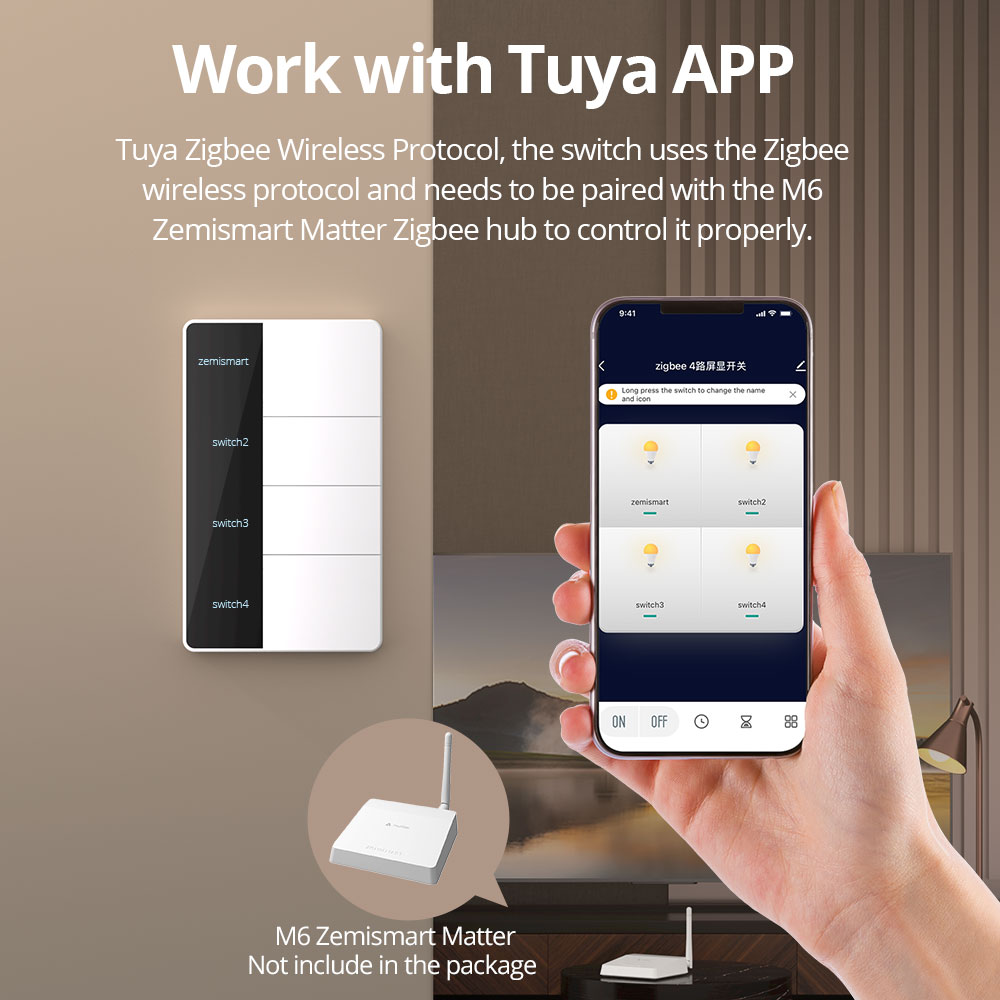 1234 Gang US Type Zigbee Push  - Tuya Smart Switch 评论和价格