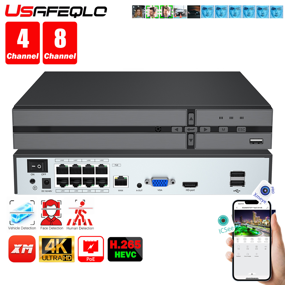 Face detection H.265 8ch*4K 4c - Security Ip Camera 评论和价格
