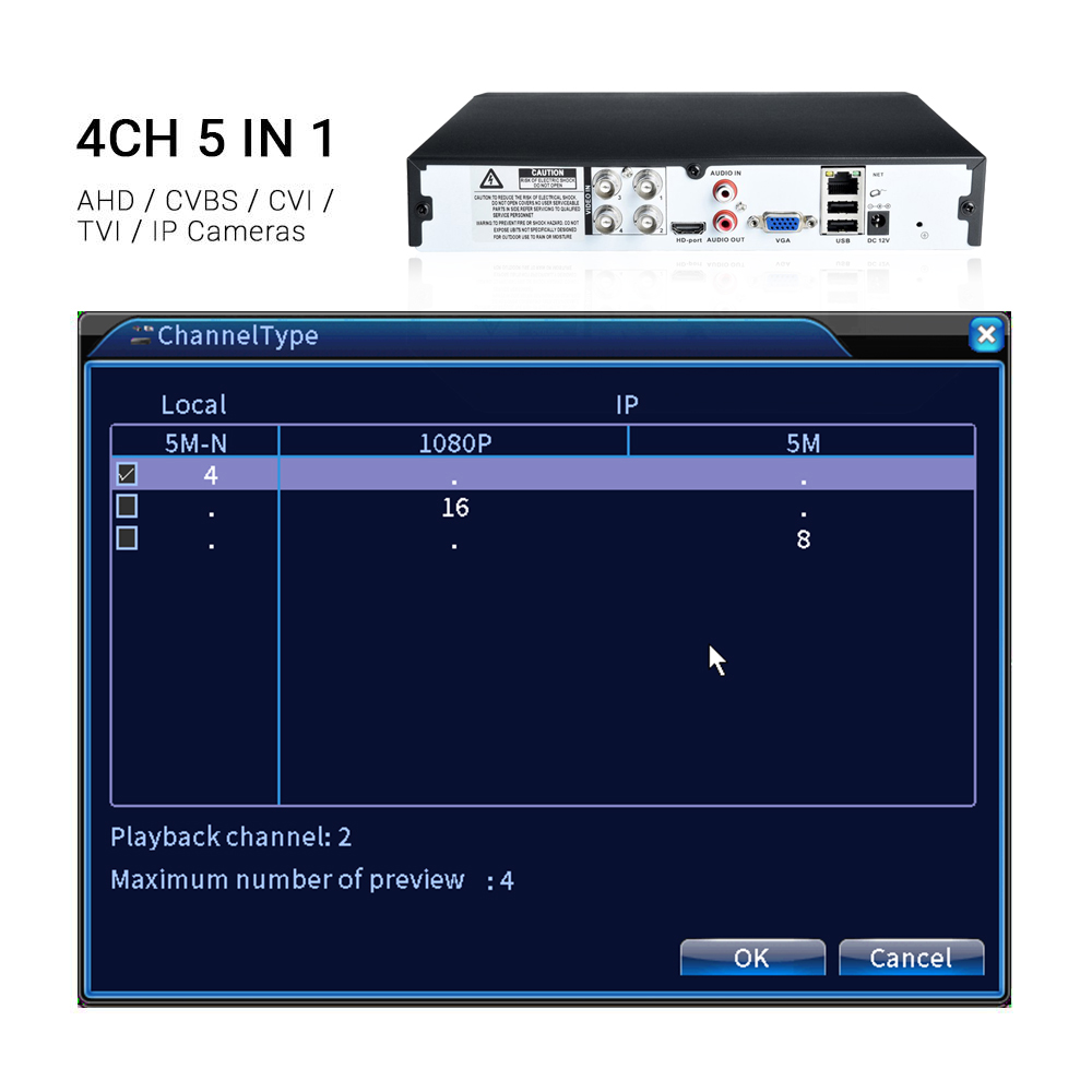 Hamrolte 5M-N AHD DVR 4CH/8CH  - Security Ip Camera 评论和价格