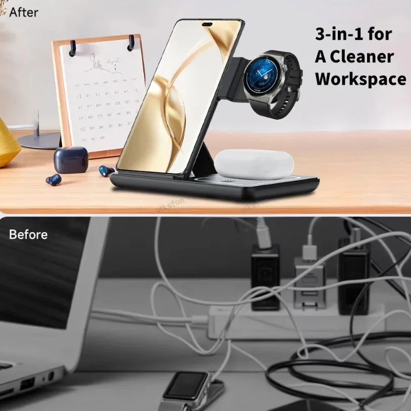 3 in 1 Foldable Wireless Charg - Smart Home Office 评论和价格