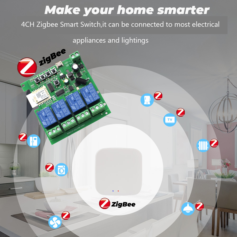 Tuya 4CH Zigbee Switch Relay M - Tuya Smart Switch 评论和价格