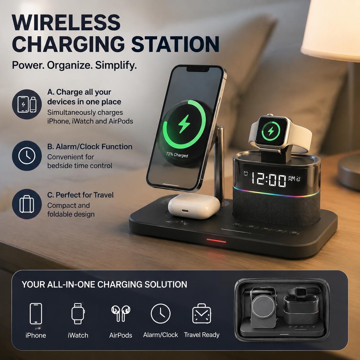 Magnetic Wireless Charging Sta - Smart Home Office 评论和价格
