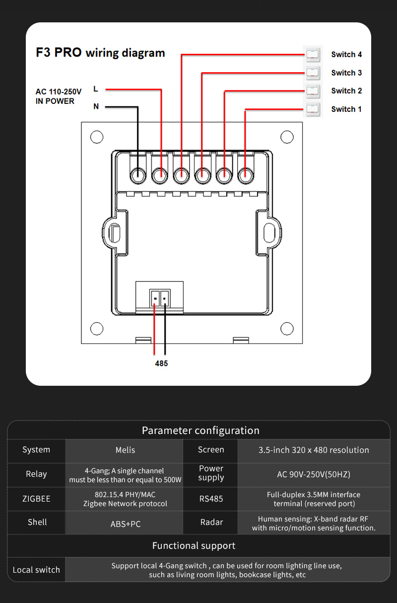 F3 Pro 3.5 Inch IPS Touch Pane - Smart Home Hotel 评论和价格