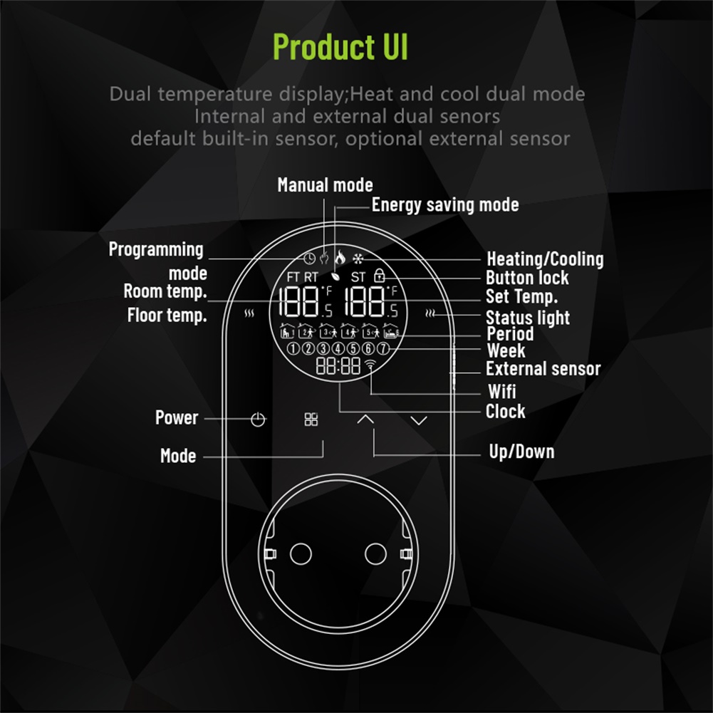 New Dual Sensor Thermostat WIF - Wifi Thermostat 评论和价格